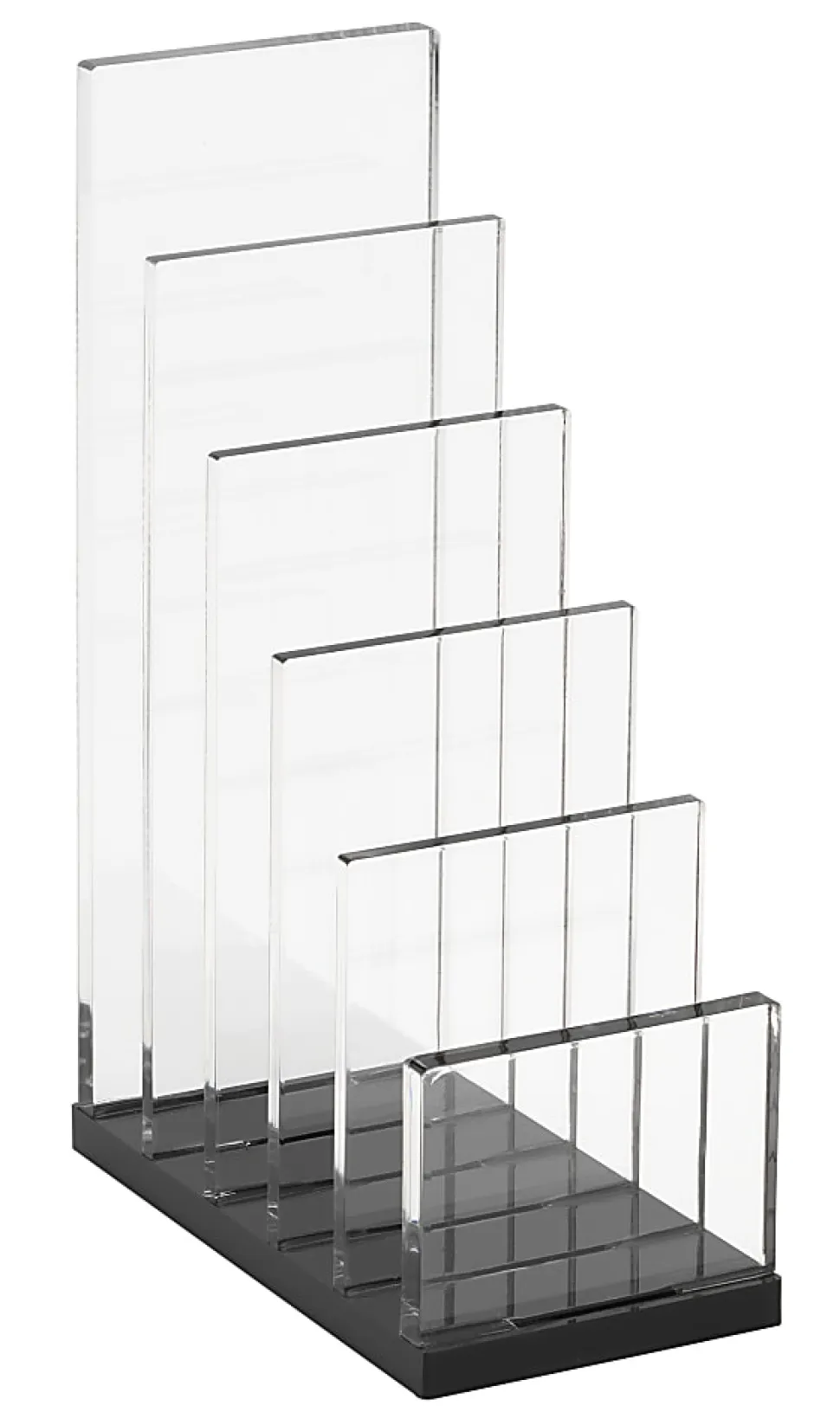 Realspace® Black Acrylic 5-Compartment Desk Sorter, Letter Size