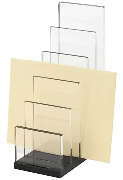 Realspace® Black Acrylic 5-Compartment Desk Sorter, Letter Size