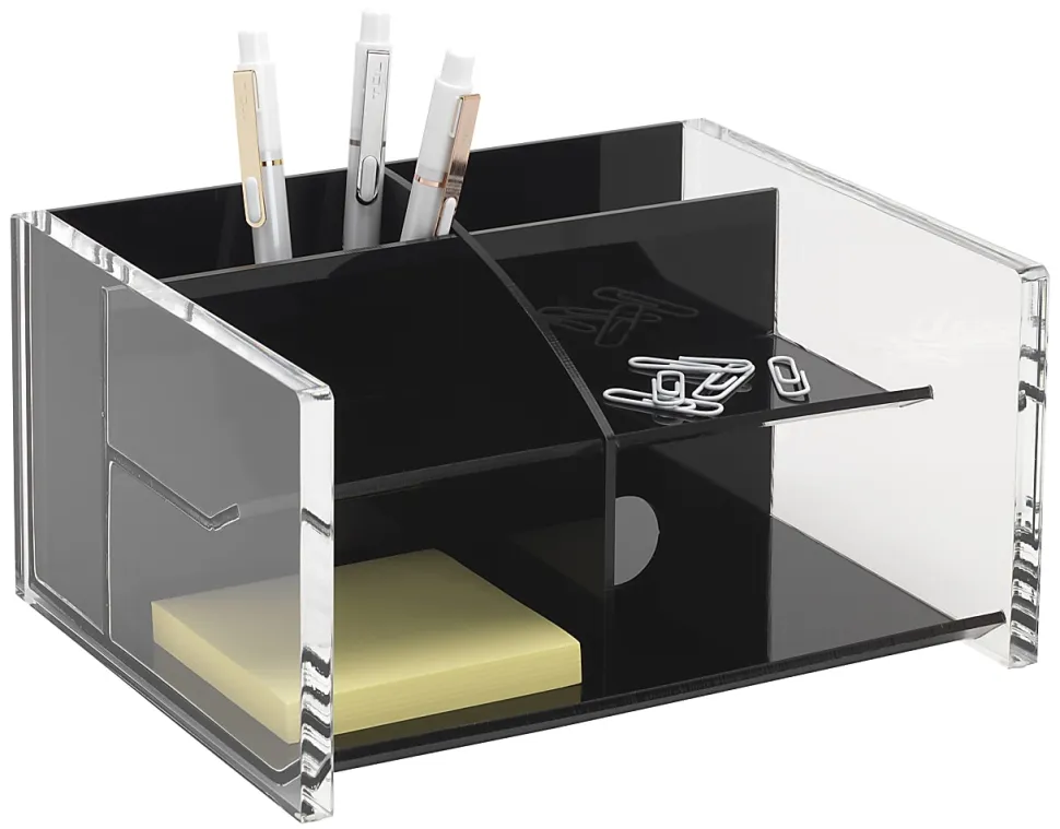 Realspace® Black Acrylic Desk Organizer
