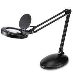 Realspace™ Bretino LED Magnifier Desk Lamp With Mounting Clamp, 22"H, Black