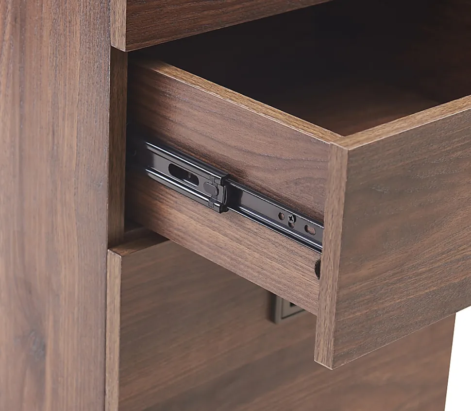 Realspace® Brezio 47"W Computer Desk With Mobile File Cabinet, Brown