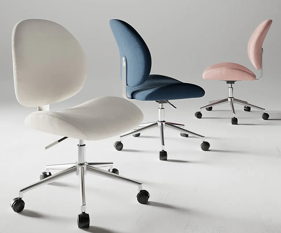 Realspace® Brigsley Fabric Low-Back Task Chair, Blue/Chrome