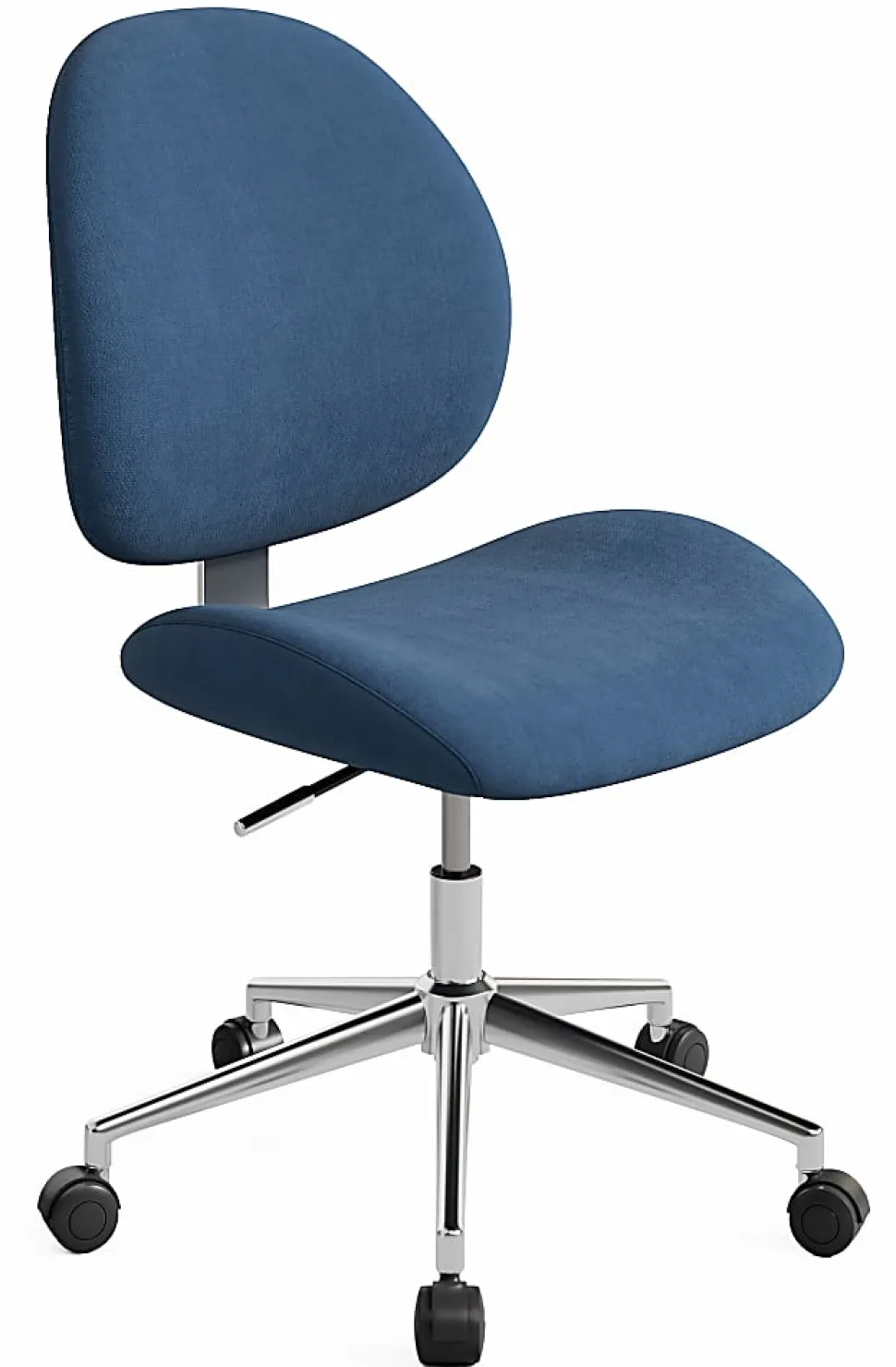Realspace® Brigsley Fabric Low-Back Task Chair, Blue/Chrome