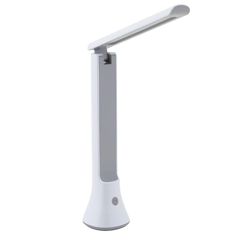Realspace™ Carsini 2-in-1 LED Flip-Up/Torch Portable Desk Lamp With Rechargeable Battery, 10-3/4"H, White