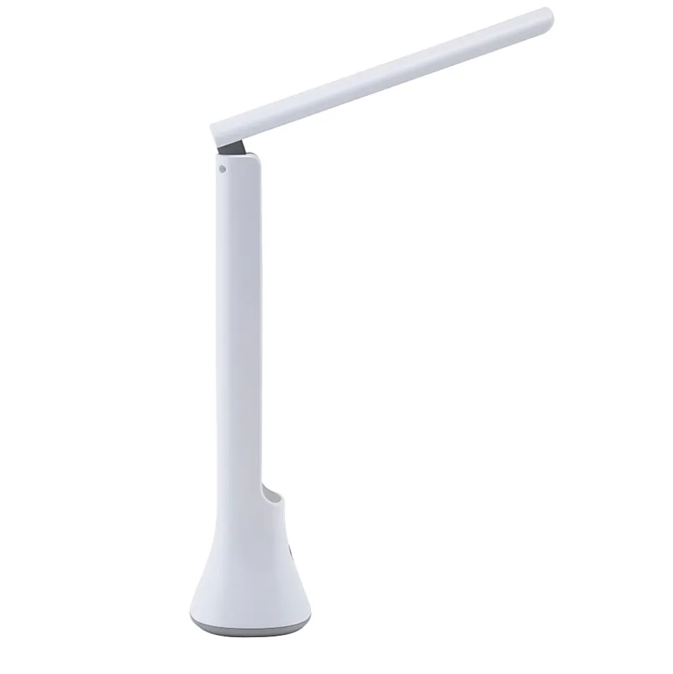 Realspace™ Carsini 2-in-1 LED Flip-Up/Torch Portable Desk Lamp With Rechargeable Battery, 10-3/4"H, White