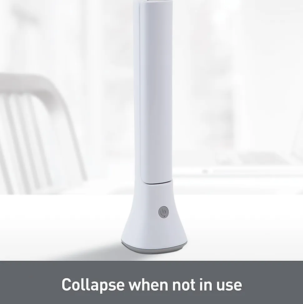 Realspace™ Carsini 2-in-1 LED Flip-Up/Torch Portable Desk Lamp With Rechargeable Battery, 10-3/4"H, White