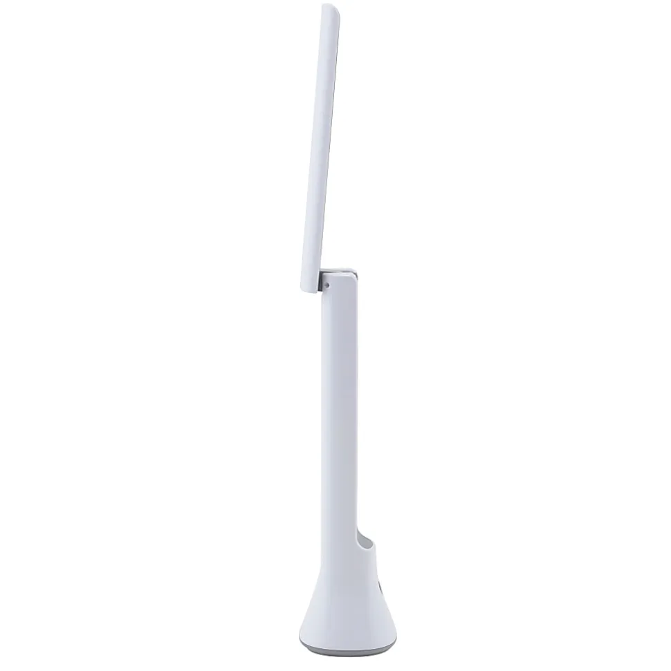 Realspace™ Carsini 2-in-1 LED Flip-Up/Torch Portable Desk Lamp With Rechargeable Battery, 10-3/4"H, White