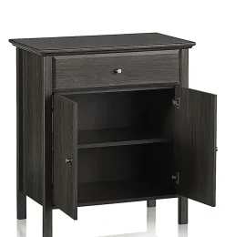 Realspace® Chase 30-1/8”H x 26-7/8”W x 15-3/4”D Storage Cabinet/Printer Stand, Coastal Gray