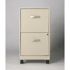 Realspace 18"D 2-Drawer Letter-Size Metal Mobile Vertical File Cabinet, Stone