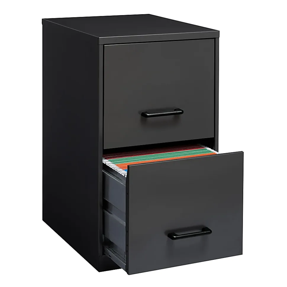 Realspace 18"D 2-Drawer Vertical Letter-Size File Cabinet, Charcoal