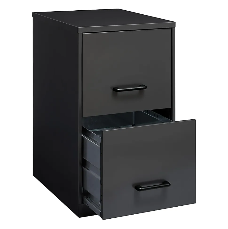 Realspace 18"D 2-Drawer Vertical Letter-Size File Cabinet, Charcoal