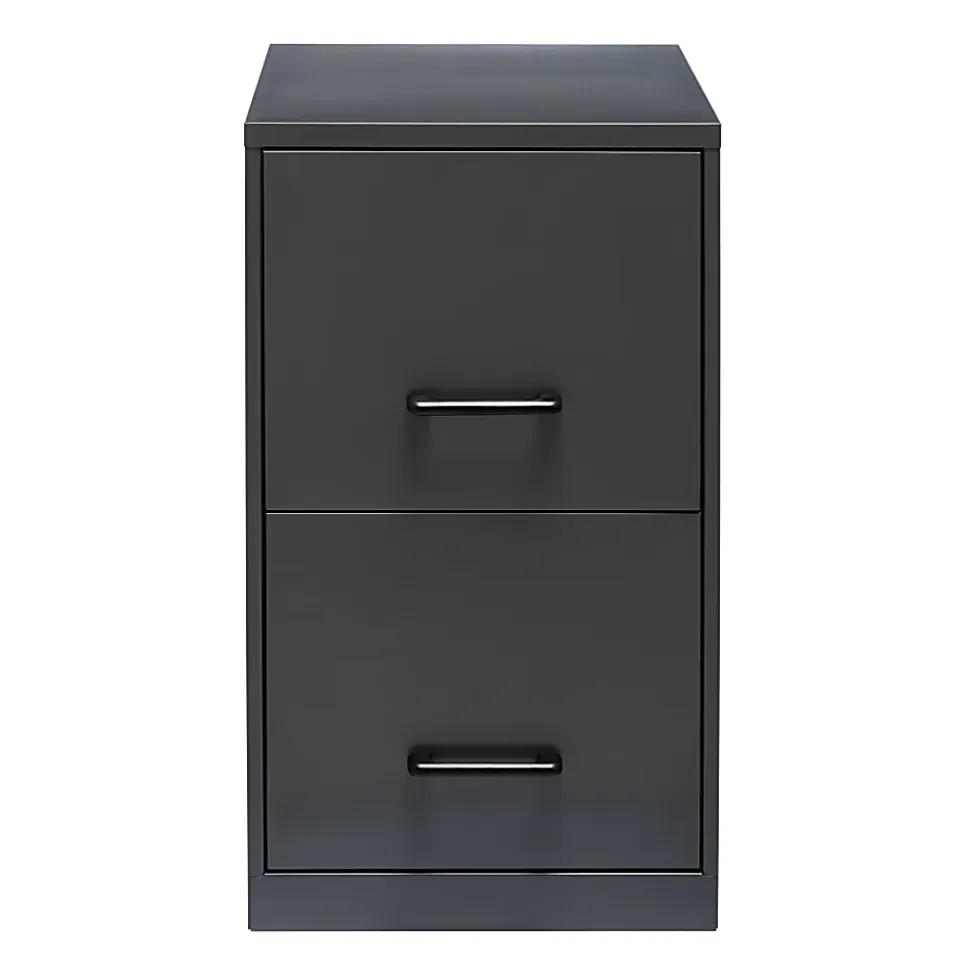 Realspace 18"D 2-Drawer Vertical Letter-Size File Cabinet, Charcoal
