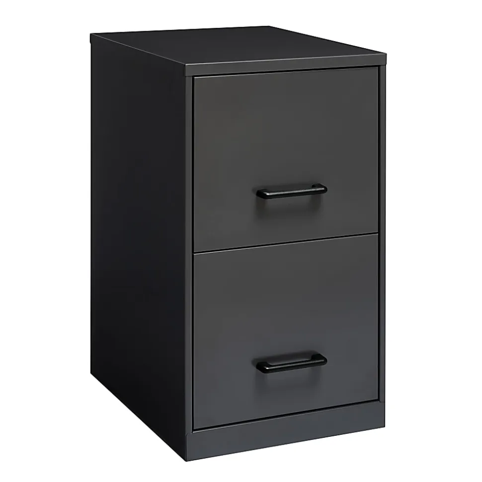 Realspace 18"D 2-Drawer Vertical Letter-Size File Cabinet, Charcoal