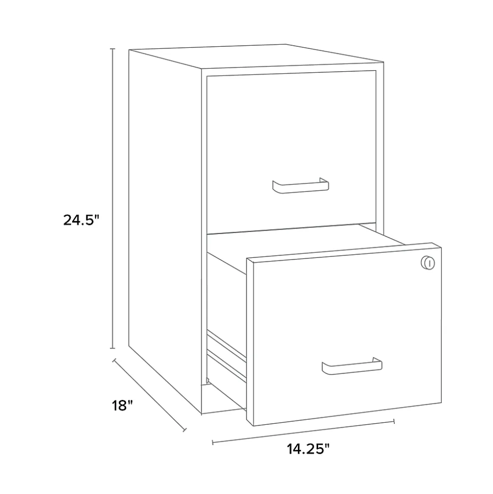Realspace 18"D 2-Drawer Vertical Letter-Size File Cabinet, Charcoal
