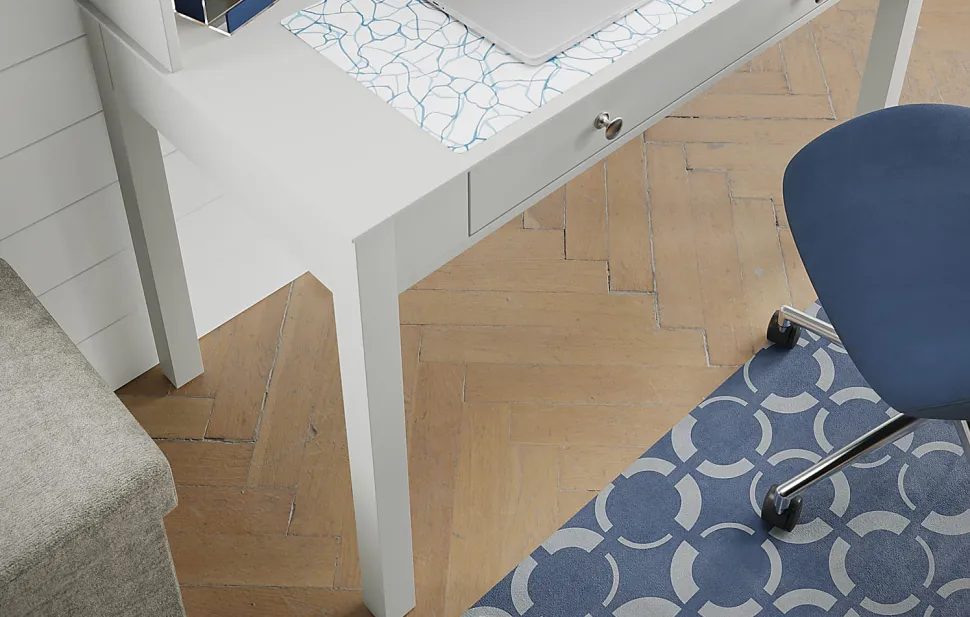 Realspace® Decorative Vinyl Chair Mat For Low Carpet, 36" x 48", Fashion Geometric Circles
