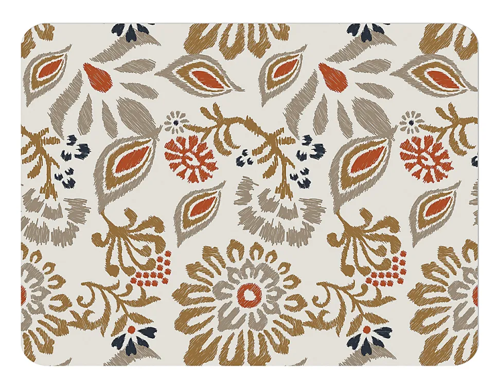 Realspace® Decorative Vinyl Chair Mat For Low Carpet, 36" x 48", Boho Floral