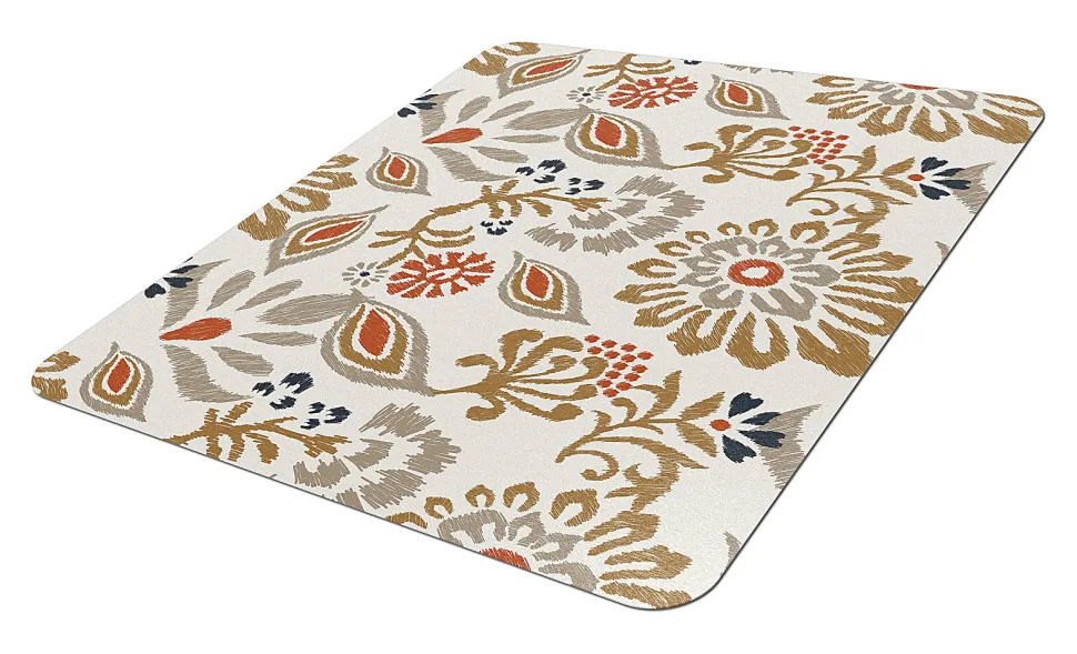 Realspace® Decorative Vinyl Chair Mat For Low Carpet, 36" x 48", Boho Floral