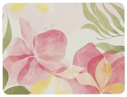 Realspace® Decorative Vinyl Chair Mat For Low Carpet, 36" x 48", Natural Floral