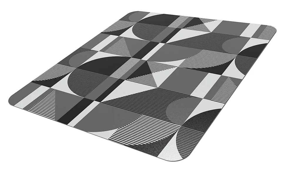 Realspace® Decorative Vinyl Chair Mat For Low Carpet, 36" x 48", Black/White
