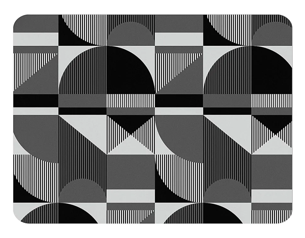 Realspace® Decorative Vinyl Chair Mat For Low Carpet, 36" x 48", Black/White