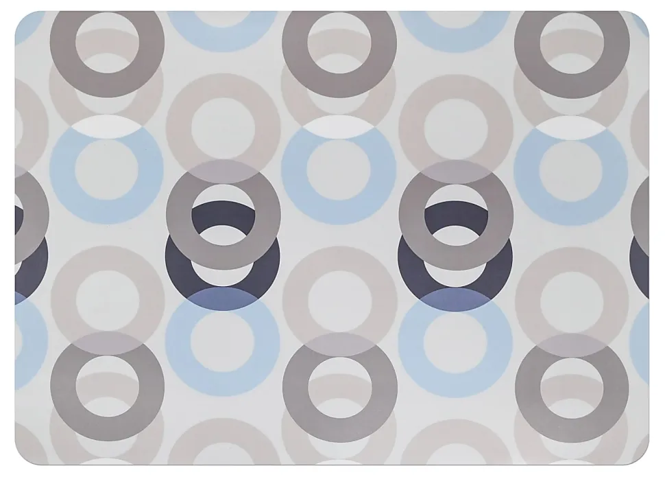 Realspace® Decorative Vinyl Chair Mat For Low Carpet, 36" x 48", Geometric Circles