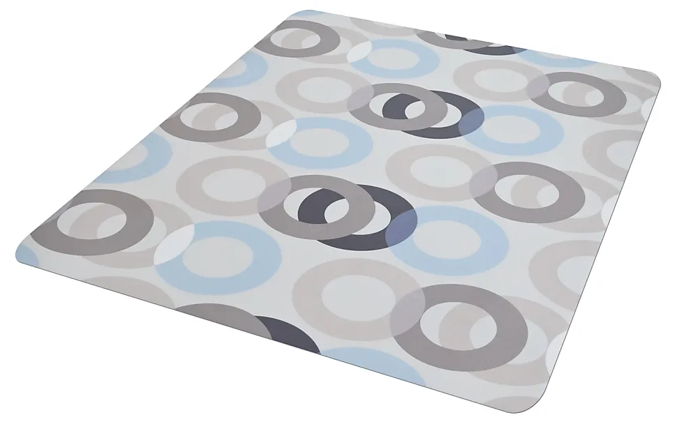Realspace® Decorative Vinyl Chair Mat For Low Carpet, 36" x 48", Geometric Circles