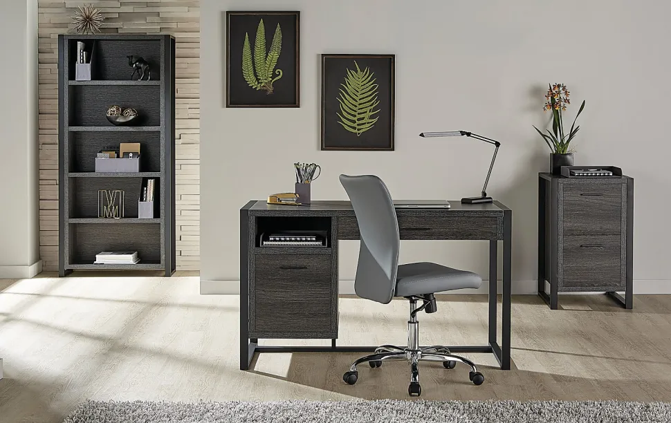 RealSpace® DeJori 51”W Writing Desk, Charcoal