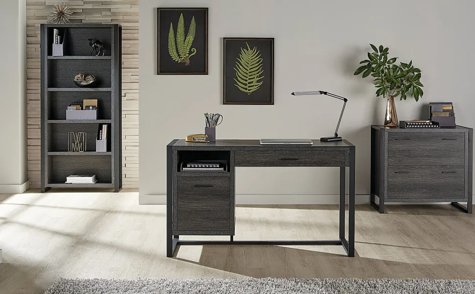 RealSpace® DeJori 51”W Writing Desk, Charcoal
