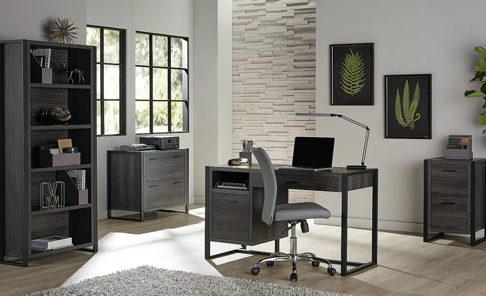 RealSpace® DeJori 51”W Writing Desk, Charcoal