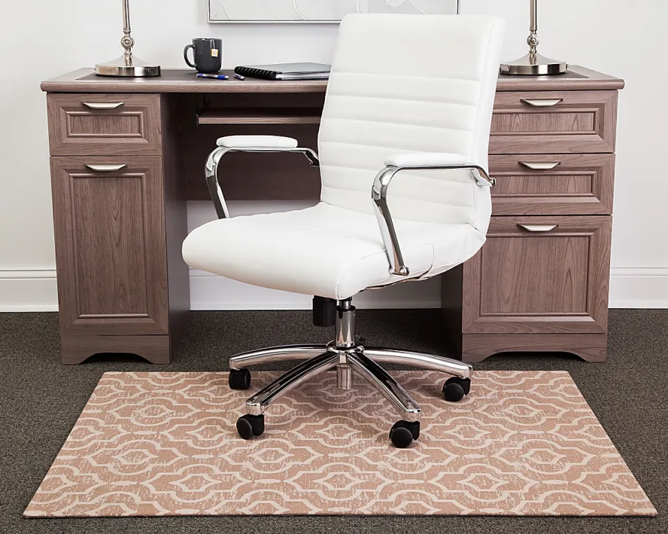 Realspace™ Designer Chair Mat, 36"W x 48"D, Brown/Ivory Trellis