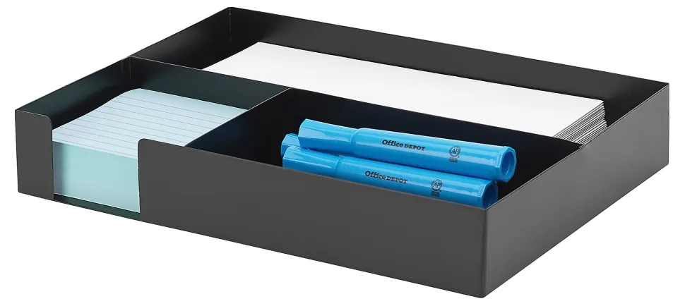 Realspace™ Desk Organizer With Antimicrobial Treatment, 12" x 9" x 2", Black