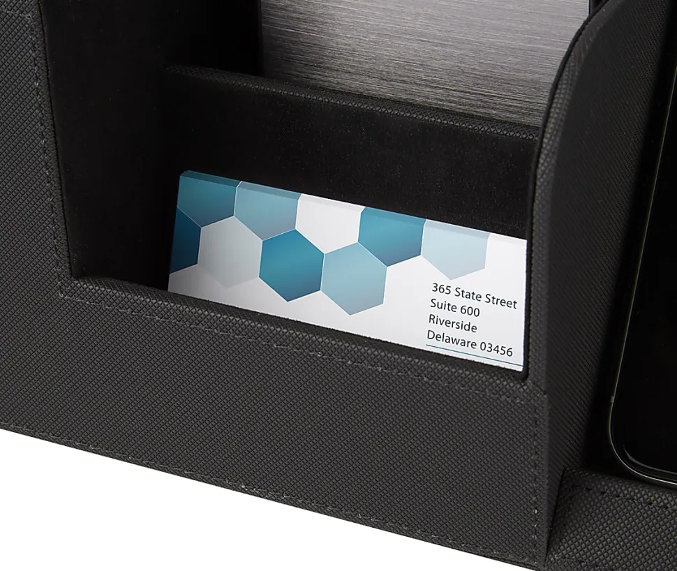 Realspace™ Desk Organizer With Wireless Charger With Antimicrobial Treatment, Black
