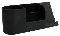 Realspace™ Desk Organizer With Wireless Charger With Antimicrobial Treatment, Black