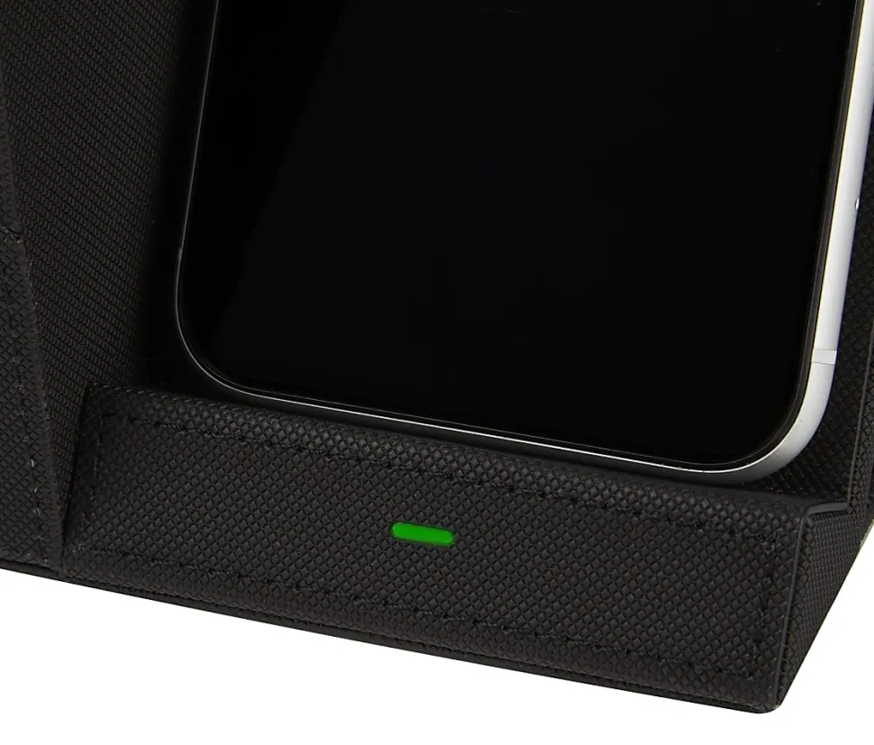 Realspace™ Desk Organizer With Wireless Charger With Antimicrobial Treatment, Black