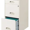 Realspace 18"D Vertical 3-Drawer Letter-Size File Cabinet, Metal, Pearl White