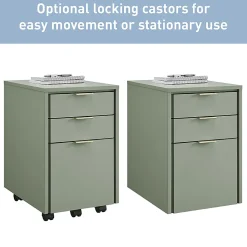 Realspace® 18"D Wood Vertical 3-Drawer File Cabinet, Pistachio Cream