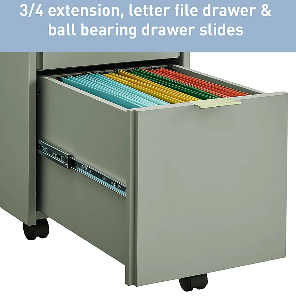 Realspace® 18"D Wood Vertical 3-Drawer File Cabinet, Pistachio Cream
