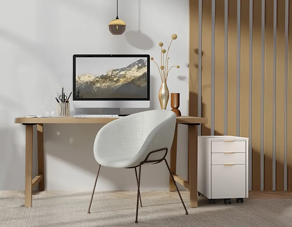 Realspace® 18"D Wood Vertical 3-Drawer File Cabinet, Cannoli Cream