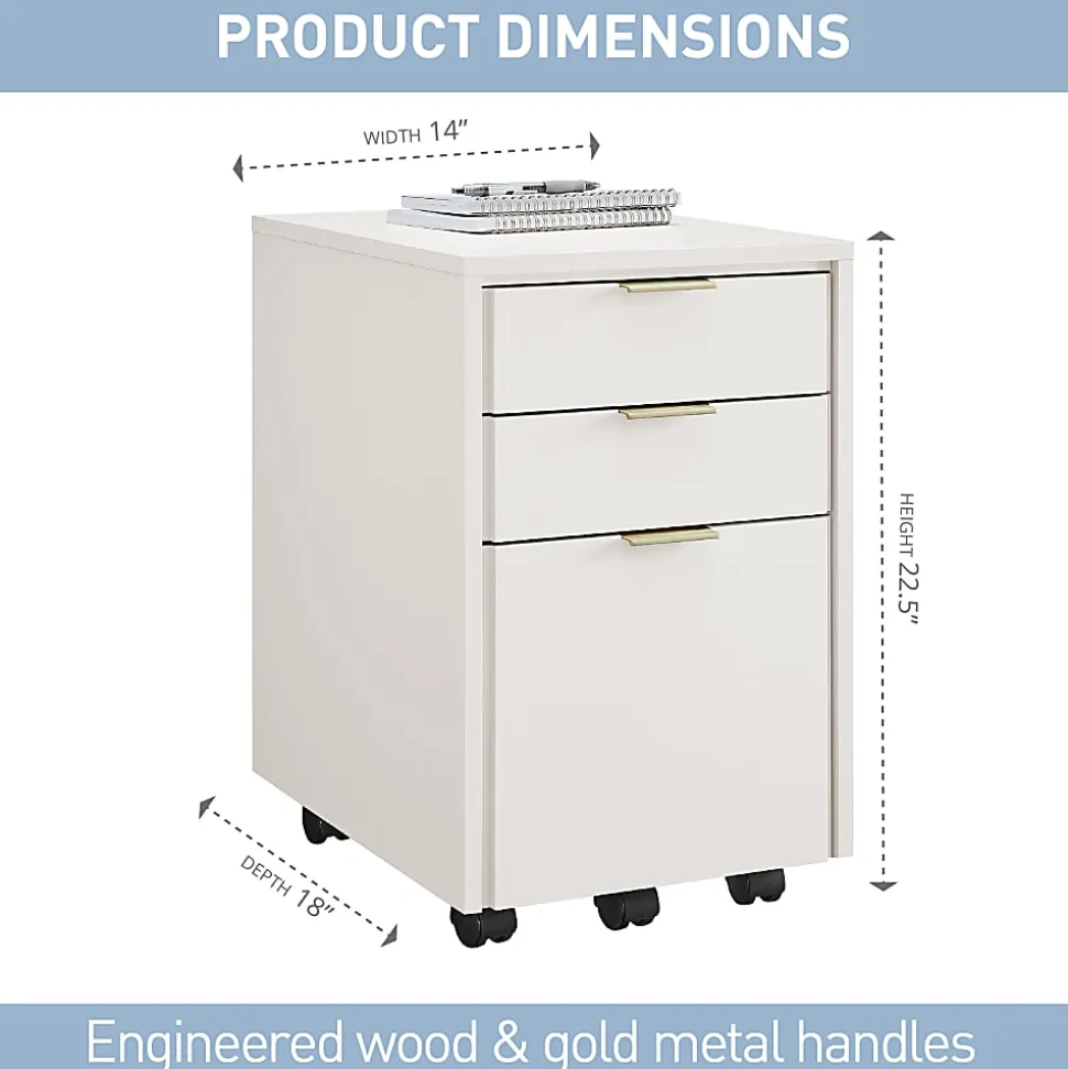 Realspace® 18"D Wood Vertical 3-Drawer File Cabinet, Cannoli Cream