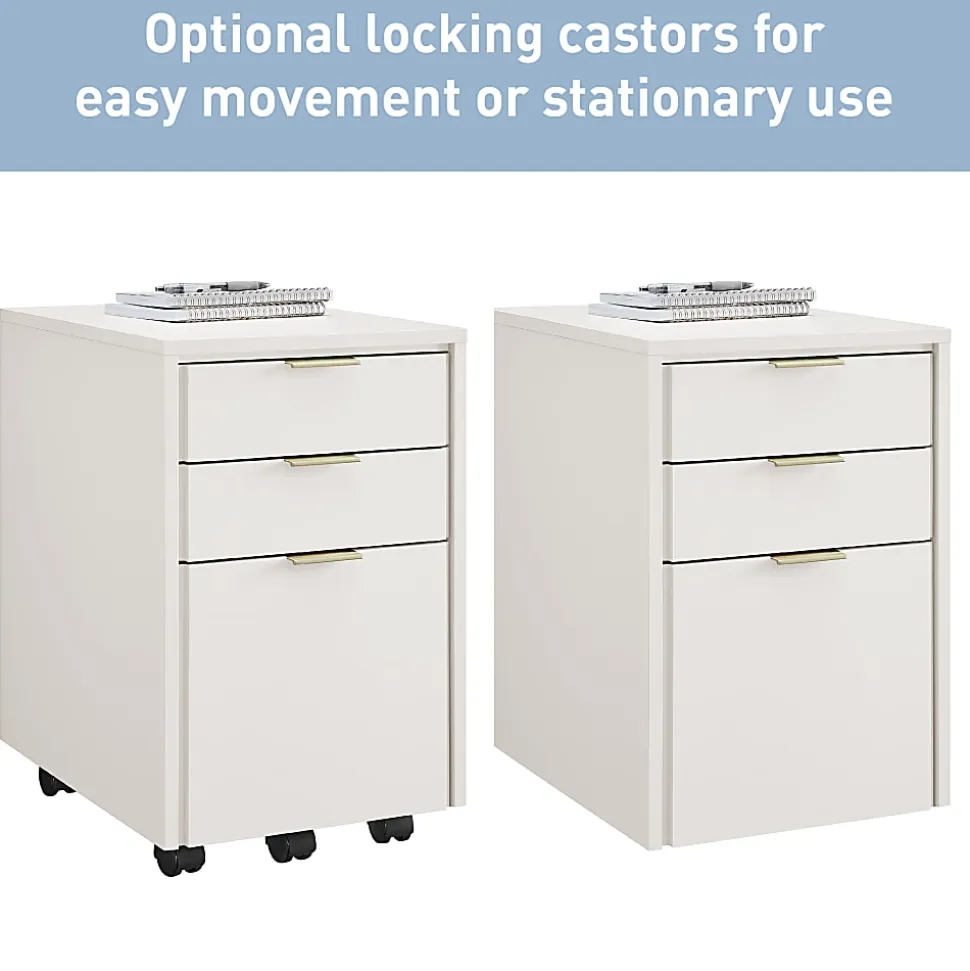 Realspace® 18"D Wood Vertical 3-Drawer File Cabinet, Cannoli Cream