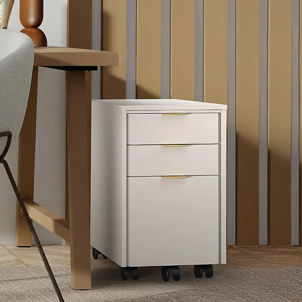 Realspace® 18"D Wood Vertical 3-Drawer File Cabinet, Cannoli Cream