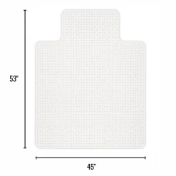 Realspace™ Economy Commercial Pile Chair Mat, Wide Lip, 45" x 53", Clear