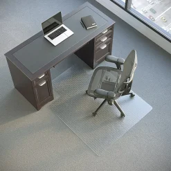 Realspace™ Economy Commercial Pile Chair Mat, Wide Lip, 45" x 53", Clear