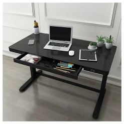 Realspace® Electric 48"W Height-Adjustable Standing Desk, Black