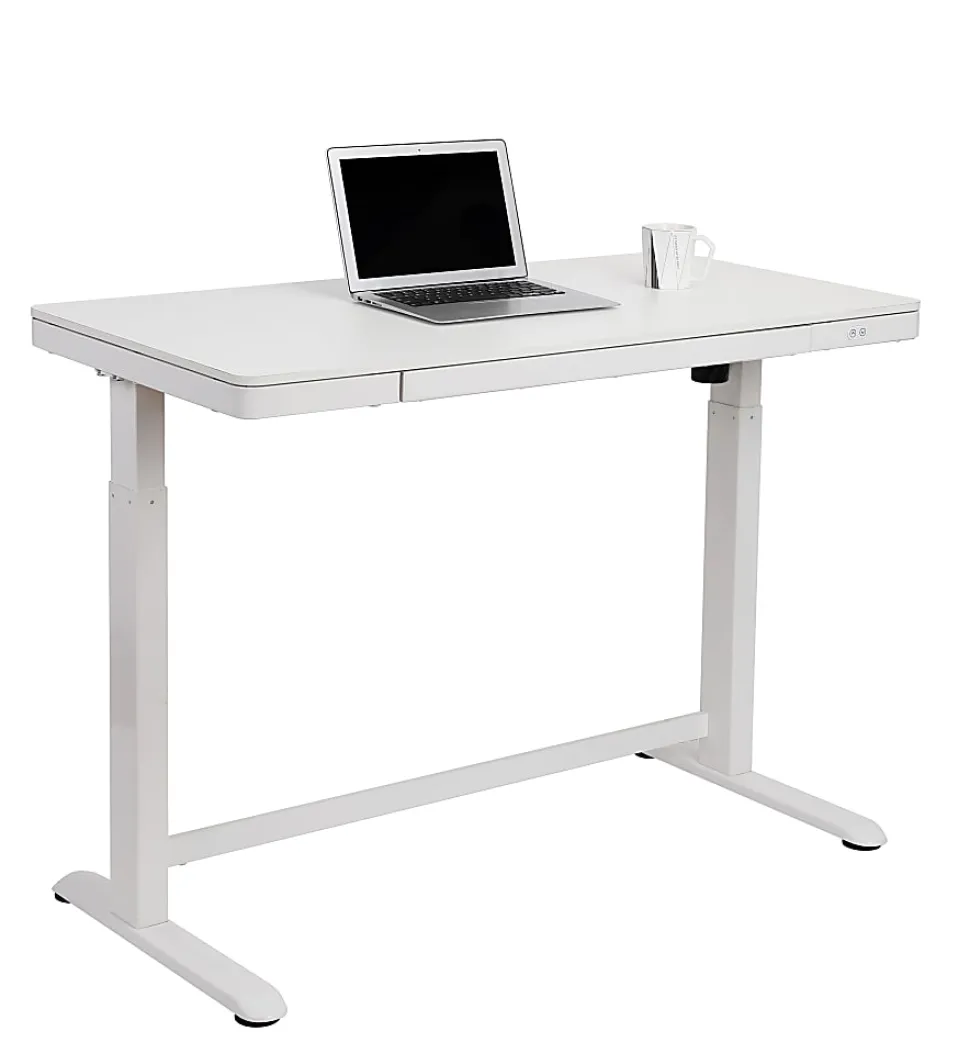 Realspace® Electric 48'W Height-Adjustable Standing Desk, White