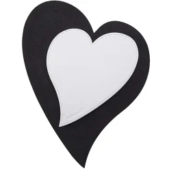 Realspace® Faux Leather Heart Mouse Pad And Coaster Set, White