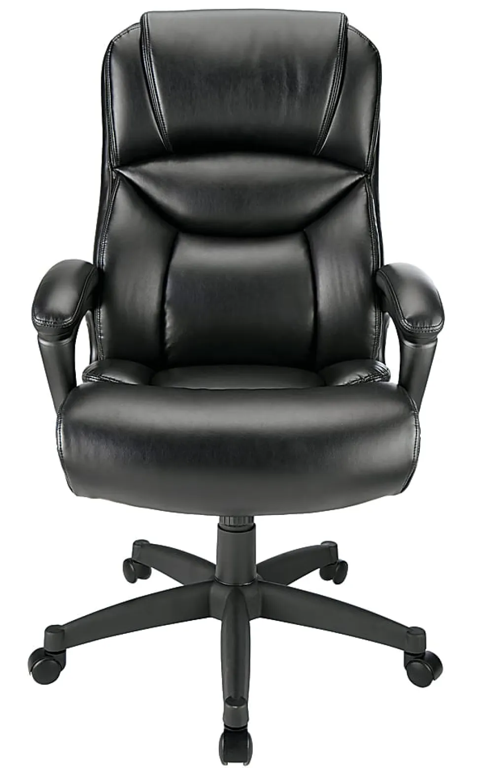 Realspace® Fennington Bonded Leather High-Back Executive Office Chair, Black, BIFMA Compliant