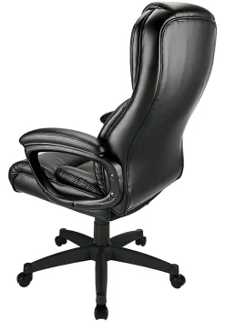 Realspace® Fennington Bonded Leather High-Back Executive Office Chair, Black, BIFMA Compliant