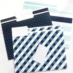 Realspace™ File Folders, Letter Size, Blue/Navy/White, Pack Of 6