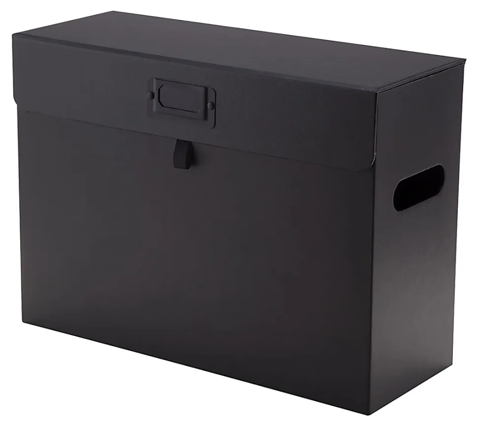 Realspace® File Storage Box, Letter Size, 14" x 10-1/4" x 5-1/2", Black